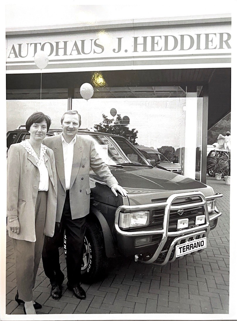 Josef und Katharina Heddier bei der Eröffnung an der Recklinghäuser Straße 122, August 1993