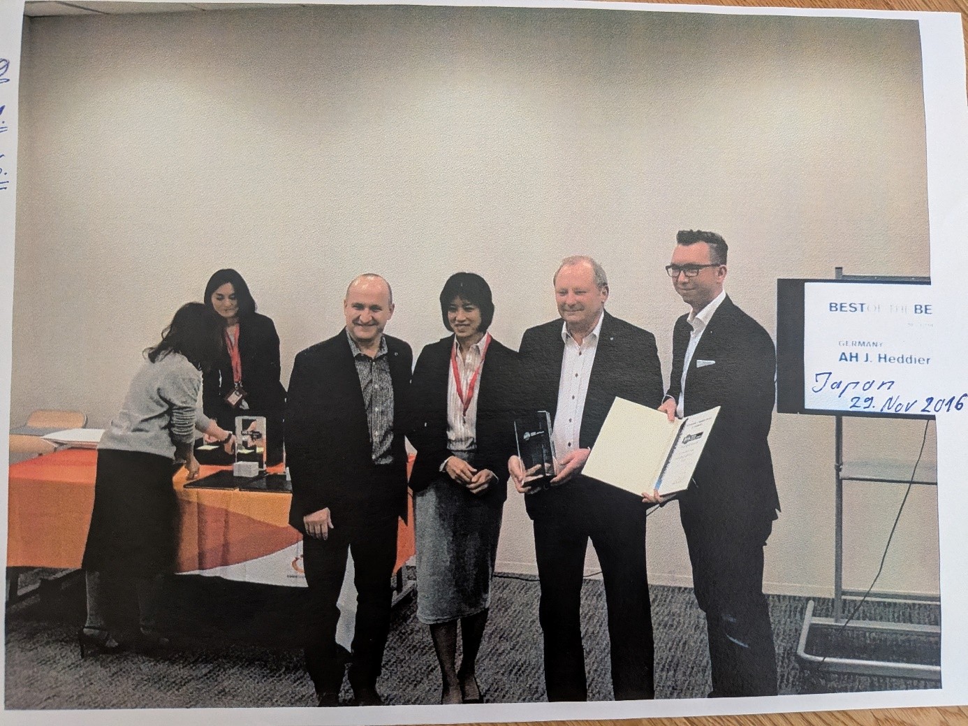 „Best of the Best“ – Auszeichnung in Japan, 29. November 2016
